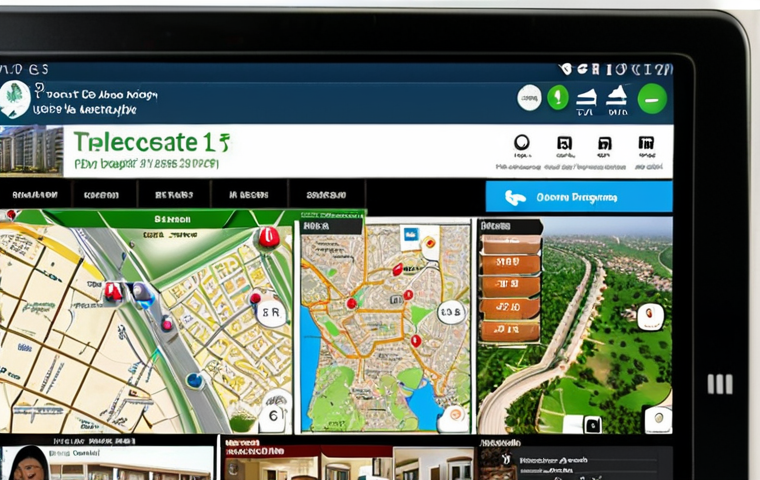 **
"Modern real estate technology in Pakistan. An online portal showing various property listings with detailed information and interactive maps. Focus on the ease of access and comparison. Incorporate Urdu text on the screen."
**