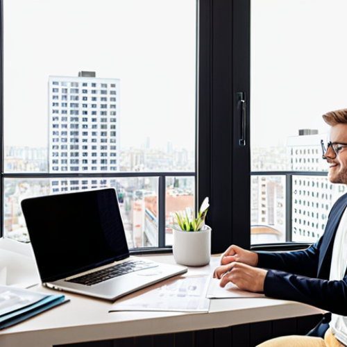 Home 14 **Prompt for Younger Generation:** "Modern, minimalist apartment interior, city view, young professional at laptop, financial planning documents, bright, optimistic."