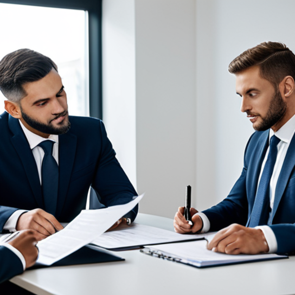 **
"A diverse group of people meeting in a modern law office, reviewing property documents, fully clothed, professional attire, safe for work, perfect anatomy, natural proportions, professional. Documents on the table with headings like "Property Title", "Sale Agreement", and "Tax Implications". Soft, diffused lighting. appropriate content, family-friendly"
**