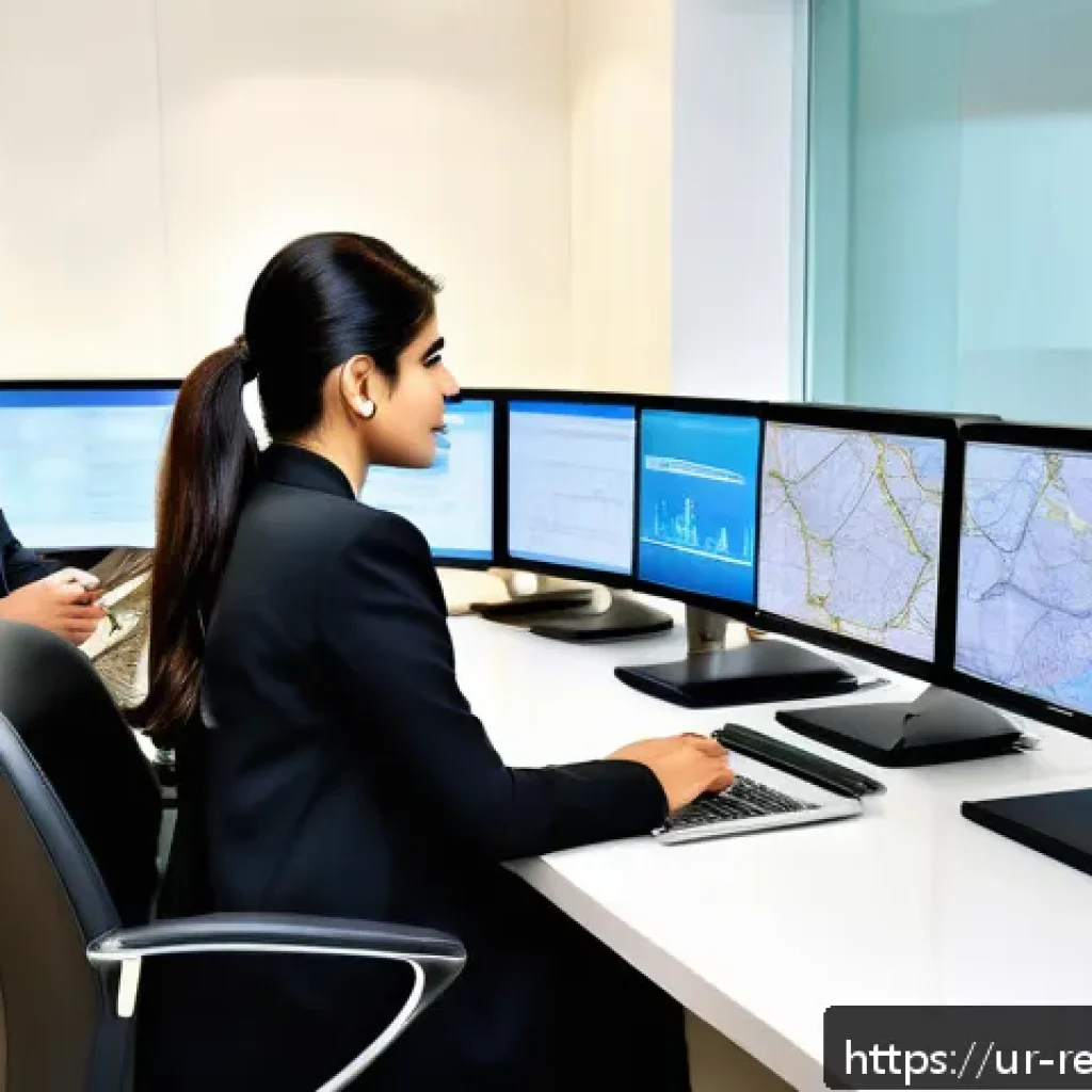 2024년 부동산 규제 변화와 전망 - A modern Pakistani real estate office scene showcasing a diverse group of professional men and women...