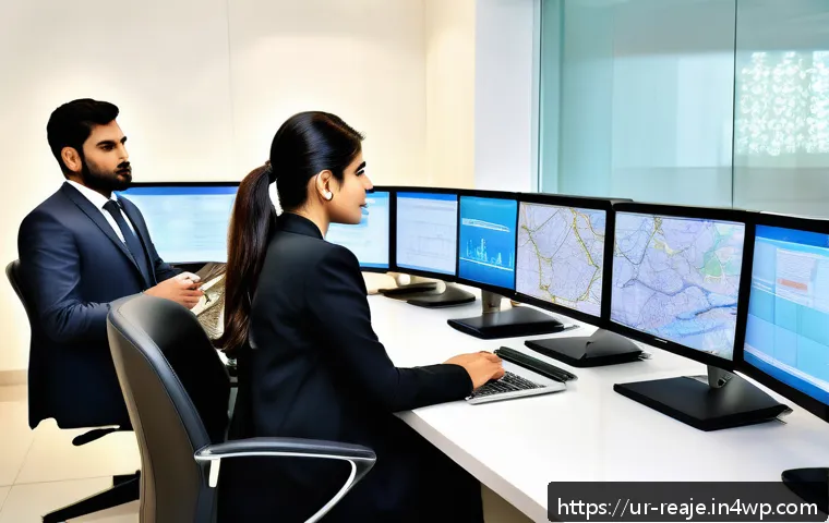 2024년 부동산 규제 변화와 전망 - A modern Pakistani real estate office scene showcasing a diverse group of professional men and women...